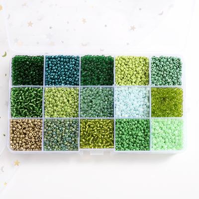 China Crystal Grid Green Series Seedbeads Czech Glass Charm Jewelry Crystal Beads For DIY Bracelet Necklace Jewelry Approx 10000Pcs 15 Small for sale