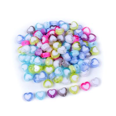 China New 4x7mm Heart Shape Acrylic Loose Bead 100Pcs/Bag Spacer Bead For Jewelry Making DIY Bracelet Accessories for sale