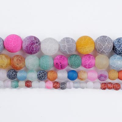 China Natural Stone Stone Beads Weathered Agate Colored Stone Round Bead 4/6/8/10/12mm For DIY Jewelry Bracelet Neckalce Accessories for sale