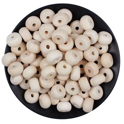 China Wooden Spacer 20mm Natural Ball Wooden Beads Necklaces For Jewelry Making Unfinished DIY Charm Round Wooden Beads Accessories for sale