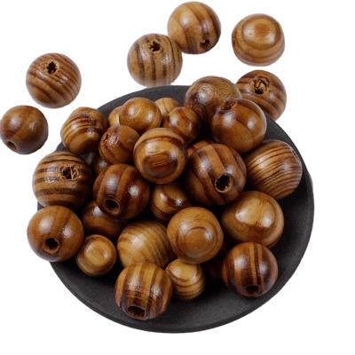 China DIY Wooden Pin Around Beads 6-30mm Natural Wooden Wooden Loose Beads For Jewelry Making Bracelet Craft Accessories for sale