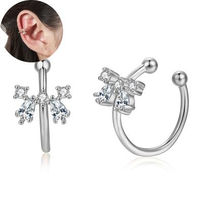 China Cute Butterfly Ear Cuff Clip On Earrings For Women Girls Non Pierced Tasty Cute Animal Little Huggies Sterling Earring for sale