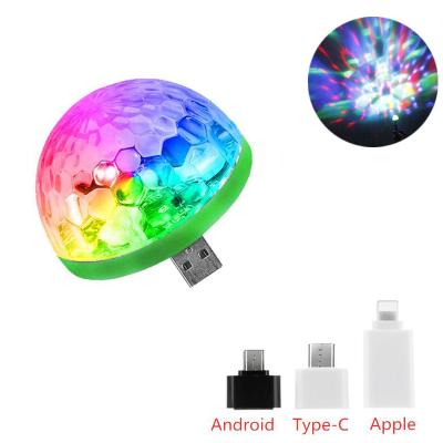 China Colorful Usb Mobile Phone Stage Lights Mini RGB Projection Lamp Party DJ Disco Ball Light Indoor Lamps Club LED Magic Effect Projector for sale