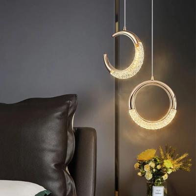 China Modern LED Moon Pendant Lights Art Ceiling Lamp Living Room Decoration for Nordic Indoor Bedroom Home Bedside Hanging Lamps Lighting for sale