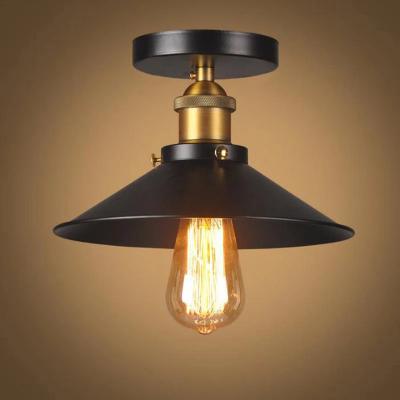 China Retro lamp contemporary loft ceiling American industrial style for cafe restaurant bar table iron flying saucer simple head ceiling lamp for sale