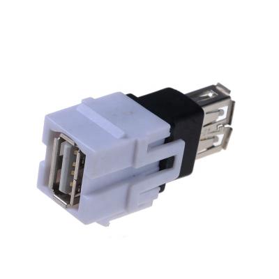 China ABS Keystone Jack USB 2.0 One Female To One Female Standard US Keystone Size for sale