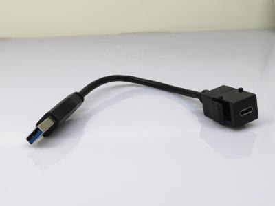 China Mobile phone /Computer Monitor USB Type C short cable usb C keystonejack to USB 3.0 A plug for sale