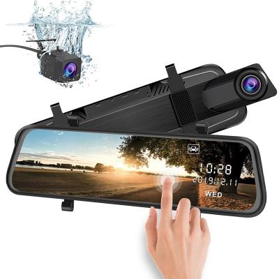 China Option GPS Note Firstscene A9 10 Inch Screen Dual Lens FHD 1080P Dash Cam Rearview Mirror Car Camera VCR With G-sensor Night Vision for sale