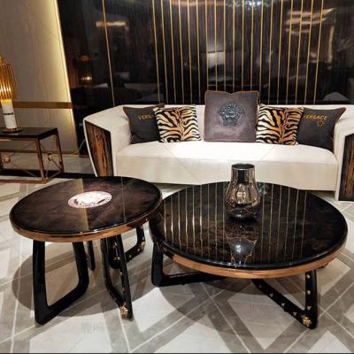 China High End And Luxury Other Stainless Steel Luxury Gold Leg Hotel Dubai Style European Coffee Table for sale