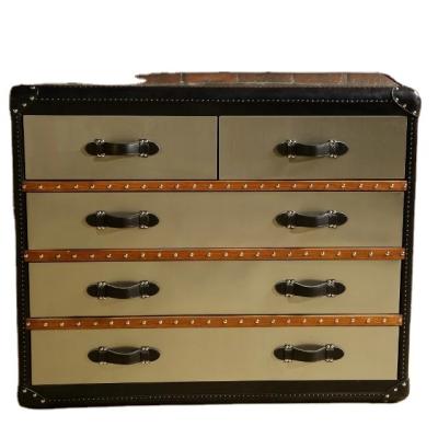 China High End And Luxury Vintage Aviator Metal Aluminum Leather Storage Trunk for sale