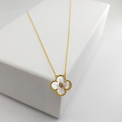 China Charm Fashion Factory s925 Sterling Silver Jewelry 4 Leaf Clover Clavicle Chain CLASSIC for sale