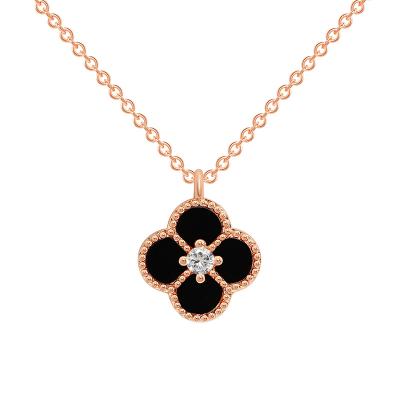 China Charm Fashion Factory s925 Sterling Silver Jewelry 4 Leaf Clover Clavicle Chain CLASSIC for sale