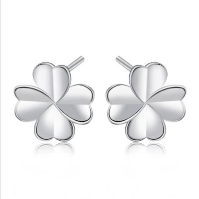 China CLASSIC fashion jewelry S925 sterling silver simple net red temperament leaf grass small cool earrings 4 for sale