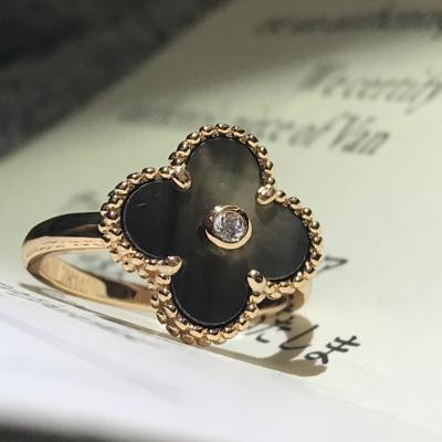 China Factory Wholesale Four Leaf Clover Ring Jewelry Set 925 18K Sterling Silver Gold Plated Trendy Romantic Fashion Charm for sale