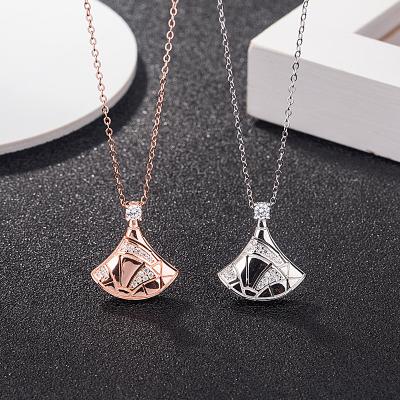 China Fine S925 Sterling Silver Fan-Shaped Skirt Necklace cute wholesale fashion factory fashion jewelry for sale