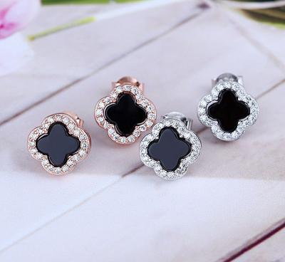 China Factory Wholesale 925 New Trendy Fashion Factory Wholesale 4 Needle Leaf Grass Silver Stud Earrings For Women for sale