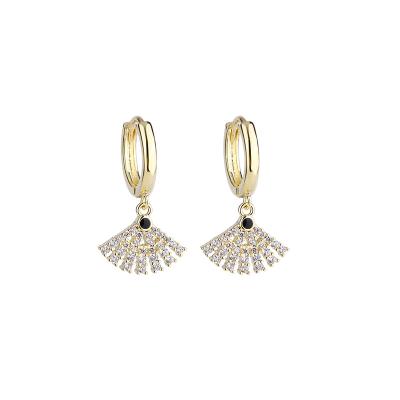 China Other Charm Fashion Factory Wholesale Jewelry Light Luxury Fan Soft Diamond Earrings for sale