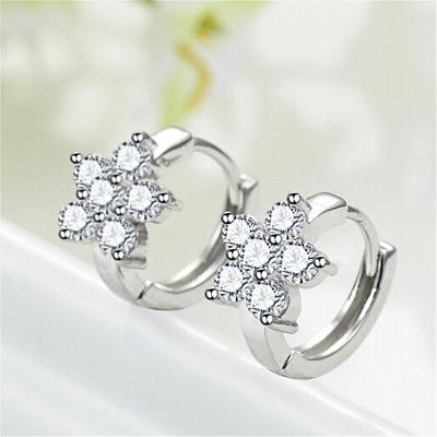 China Fashion S925 Snowflake Micro Inlaid Zircon Stud Earrings Wholesale Cute Silver Hot Selling Women's Jewelry Others Earrings for sale