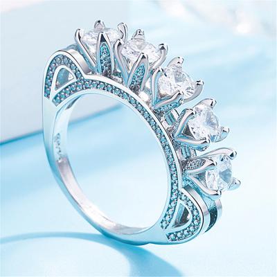 China Wholesale Fashion Women's Stainless Steel Romantic Factory Jewelry Ring Zircon Wedding Ring for sale