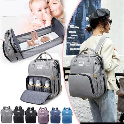 China New Large Capacity Backpack Bed Mum Bag Mummy Bag Mummy Bed Bag Multi-Function Portable Folding Portable Child Bag for sale