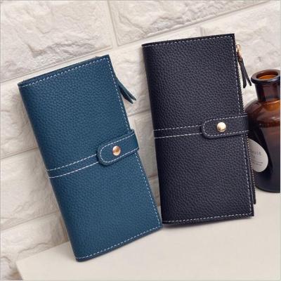 China 2020 New Waterproof Women's Wallet Fashion Simple Purse Korean Version Multi Card Two Fold PU Leather Zipper Wallet Long for sale