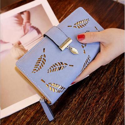 China 2021 waterproof new Korean version of the bag of the long fashion of the women's wallet hollow-leaf zipper zipper women's wallet for sale