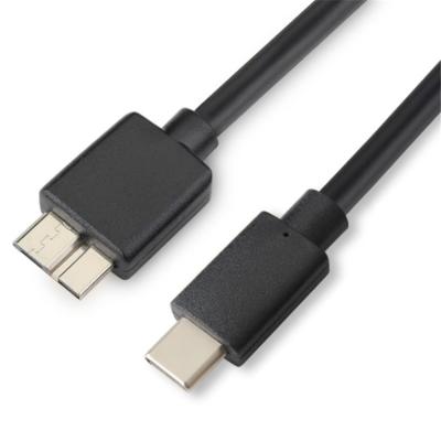 China Fast Data Transfer Factory Supply Micro USB 3.0 B Hard Disk Mobile Data Cable To Type-C High Speed ​​Transmission Cable for sale