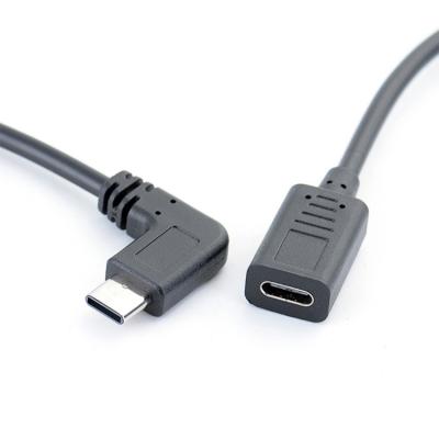 China 3A fast charging speed customized fast charing up male angle type c 90 to right angle type c data degree usb 3.1 cable for sale