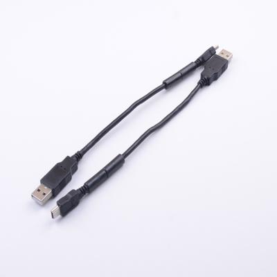 China Smart Device USB 2.0 A Male To Male Mini USB Data Cable With Ferrite Core for sale