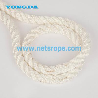 China 4mm 3 Strand White Twisted Nylon Rope With Plastic Cord  For Bottom Fishing/ Pelagic Fishing/ Trawling/Hoisting Buoy Net for sale