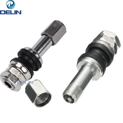 China Motorcycle Tire Valves Chrome Metal TR43E TR48E Flange-in Tubeless Motorcycle Tire Valve Stem Wheel Schrader Valves for sale