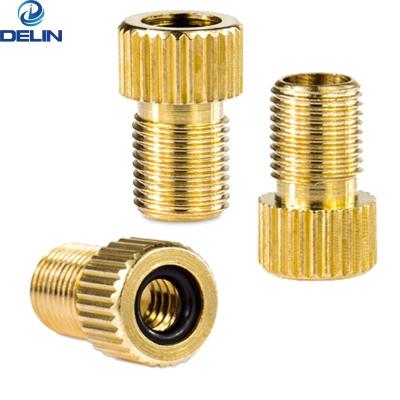 China Bike Tube Pump Air Compressor Tools Pump Road Bicycle Convert Schrader Presta Valve Adapter Bike Brass Copper Adapter for sale