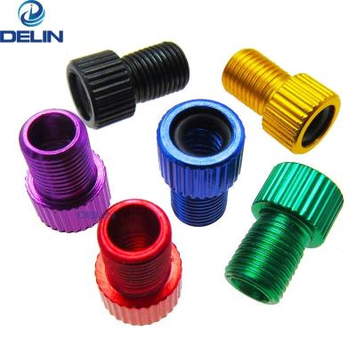 China Bike Tube Pump Air Compressor Tools Convert Presta To Schrader Bike Valve Adapter Aluminum Alloy Presta Valve Adapter for sale