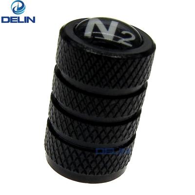 China Custom Logo Car Schrader Valve Cover N2 Tire Valve Covers Colorful Anodized Knurling Tire Rim Valve Wheel Stem Cap for sale