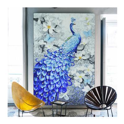 China ZF Parquet Art Handmade Mosaic Peacock Mosaic Slabs Blue Nice Living Best 100% Selling For Decorative Wall Peacock Mosaic Art for sale