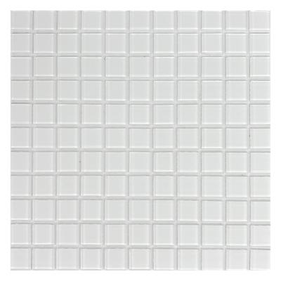 China 25*25*4mm Parquet ZF Mosaic Slab Color Crystal Glass White Crystal Mosaic For Wall Or Pool Decor for sale