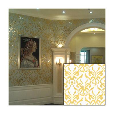 China Parquet ZF Gold And White Glass Mosaic Slabs Wall Panels Pattern Art Wall Mosaic Slabs For Wall Decor for sale