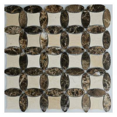 China Copper Coin Irregular Graphic Slab Parquet ZF Mosaic Marble Stone Mosaic Made In China Slab Mosaic Factory for sale