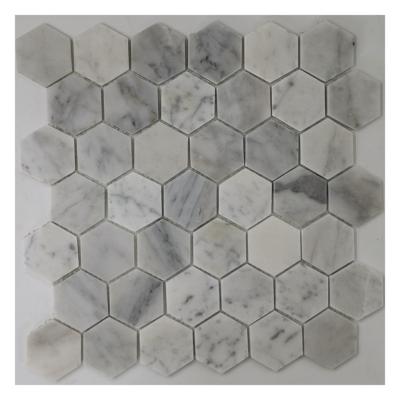 China Natural Parquet ZF Black Hexagon Stone Mosaic Slab Hexagon Mosaic Slab Wall And Floor Decor for sale