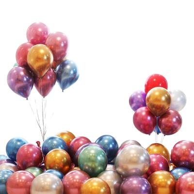 China Beautiful Colorful Balloons Wholesale 10inch Metal Pearl Latex Balloons Chrome Colors Helium Air Globos Thick Metallic Balls for sale