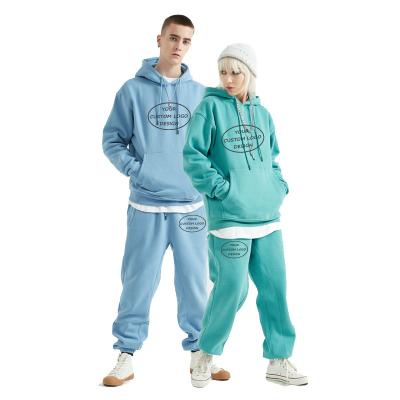 China High Quality Breathable Loose Logo Heavy Fleece Sweatsuits Custom 100% Cotton Sets Matching Tracksuit Unisex For Men And Women for sale