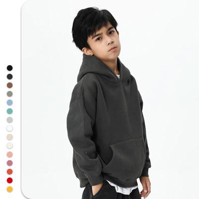 China Basic Boy's Clothing Breathable Solid Color 100% Cotton Fleece Kids Oversized Sweatshirts And Hoodies For Kids for sale