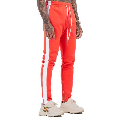 China wholesale Anti-wrinkle 100% soft cotton patchwork men slim fit trotter pants sport tracksuit with zipper for sale