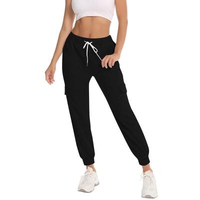 China Anti-wrinkle sports wear ladies slim fit sport tracksuit women yoga workout cargo tracksuits with side pockets for sale