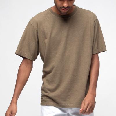 China Anti-Wrinkle Men's Simple Solid High Quality Soft 100% Hemp T-Shirts Real Wholesale Hemp T-Shirts For Men for sale