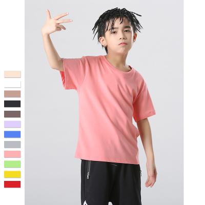 China Breathable Kids Summer Tops Multi Colors Kids T-shirt Heavy Boy 100% Cotton Masks Loose T-Shirts For Custom Printing for sale