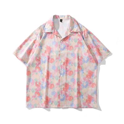 China Plus Size Casual Breathable Custom Mens Sublimation Floral Printing Hawaiian Shirts For Beach for sale