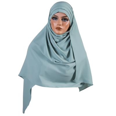 China Modest Muslimah Styling Ladies Silky Soft Solid Scarf Shawl Wrap Stole Dubai Fashion Women Hijab Arab Malaysia Tudung Bawal Shawl New for sale