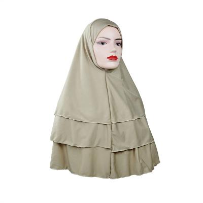 China Islamic Tudung 75x45cm high quality muslim hijab scarf women malaysia polyester solid color bawal bawal/shawl for sale