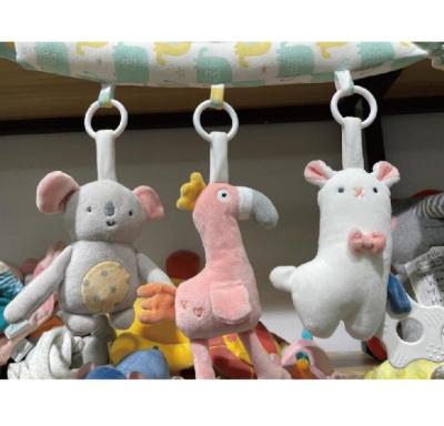 China Soft Cartoon Baby Rattle Animal Stuffed Hanging Toys for Bed Hutch Car Seat Travel Stroller for sale